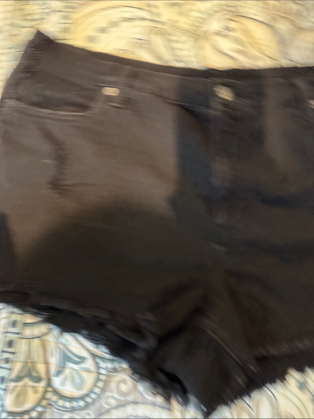 Aerie Black Distressed Women's Denim Shorts - Picture 3 of 7